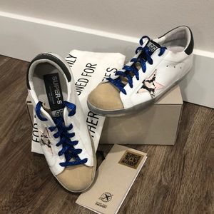 Authentic Golden Goose Superstar sneaker. Size 38 (US 8) Suede toe with python